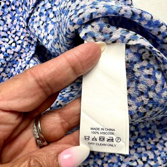 Kate Spade Blue Petals Collared Sleeveless Mini Dress - Picture 10 of 15